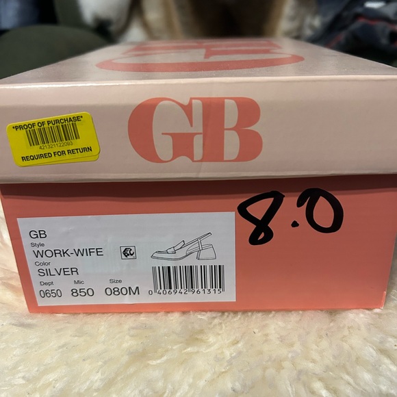 Gianni Bini Silver Work Wife Heels Size 8 - Picture 4 of 7